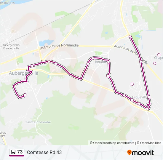 73 Bus Line Map