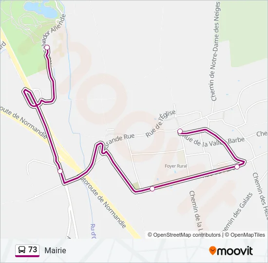 73 Bus Line Map