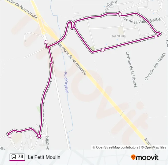 73 Bus Line Map
