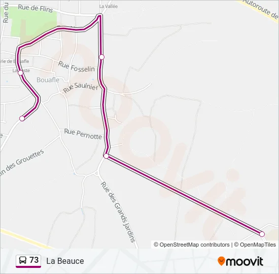 73 Bus Line Map