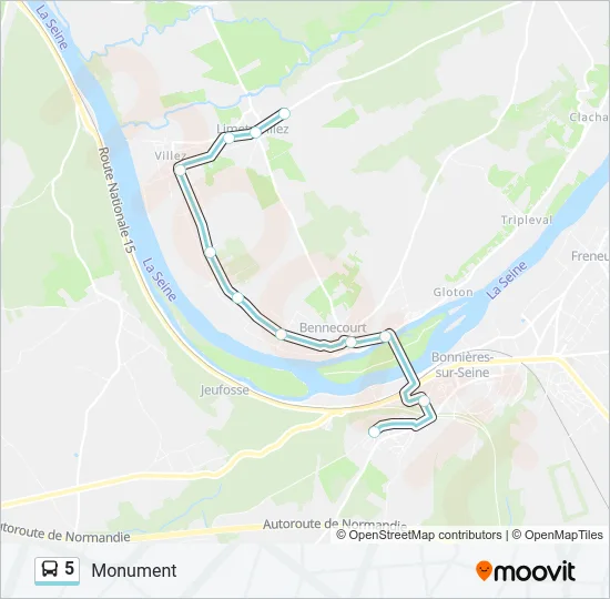 5 Bus Line Map