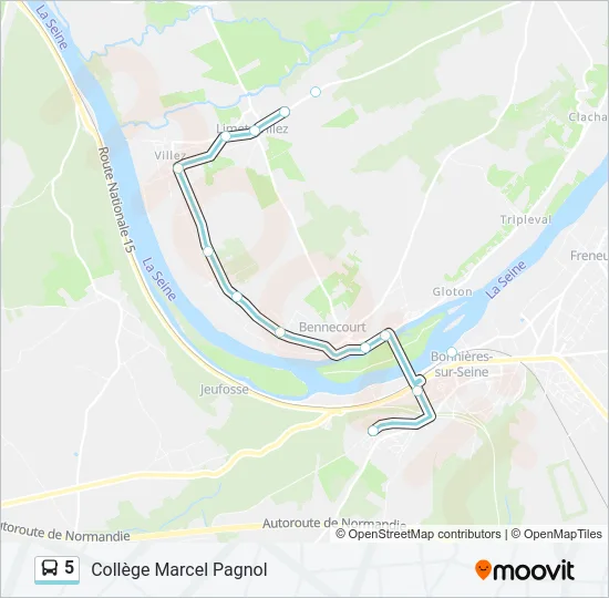 5 Bus Line Map