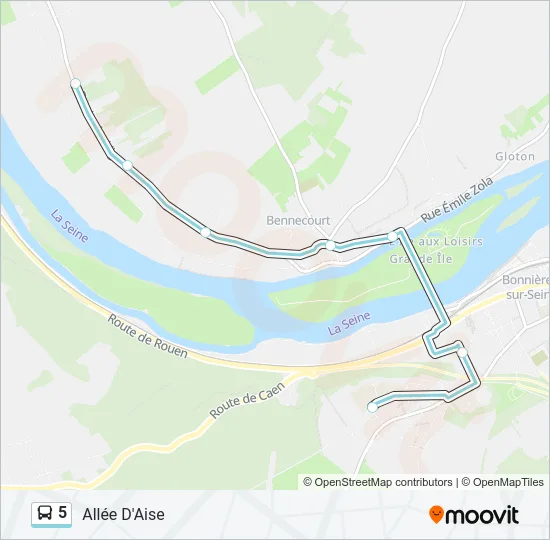 5 Bus Line Map
