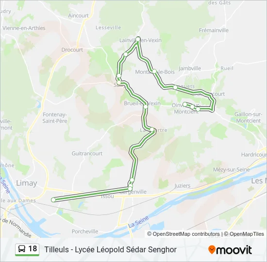 18 Bus Line Map