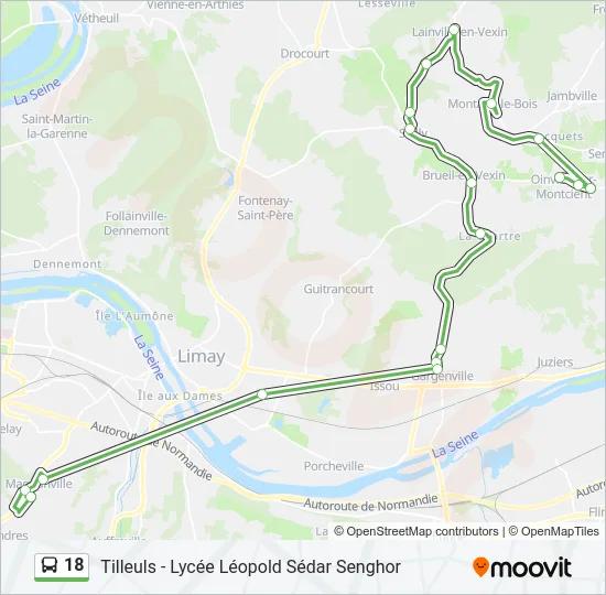 18 Bus Line Map