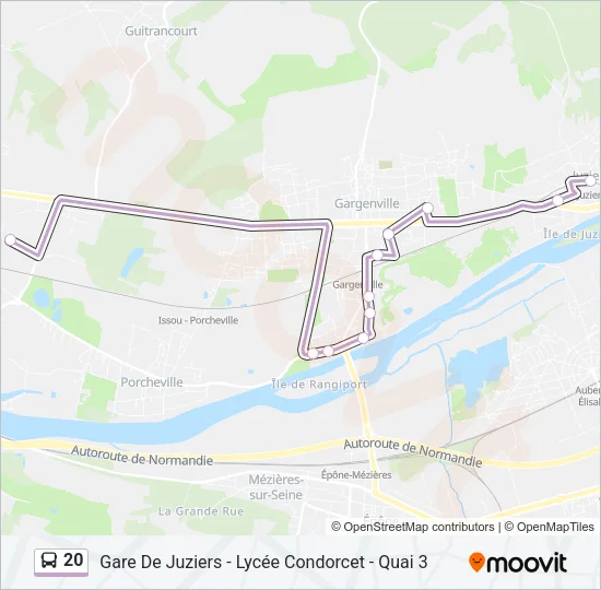20 Bus Line Map