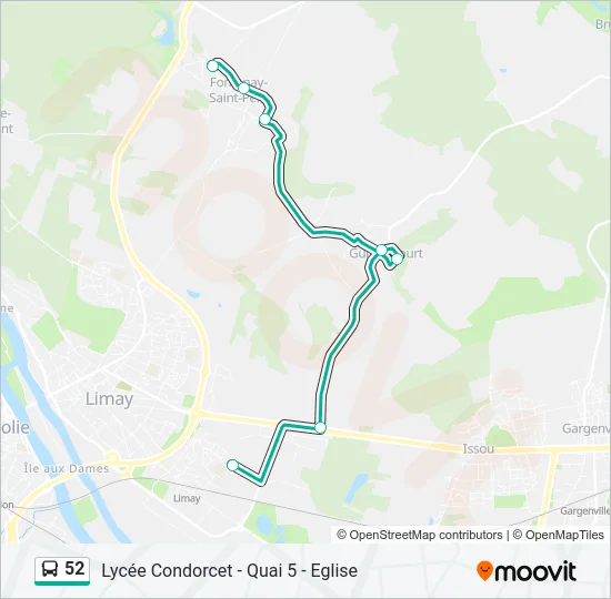 52 Bus Line Map