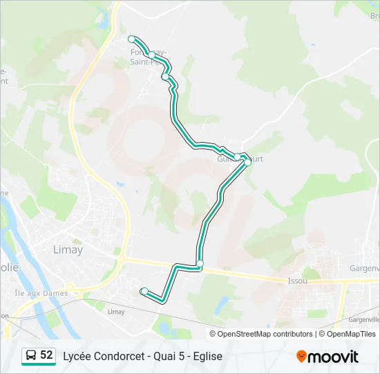 52 Bus Line Map