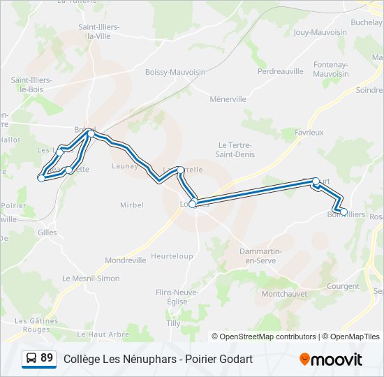 Mapa de 89 de autobús