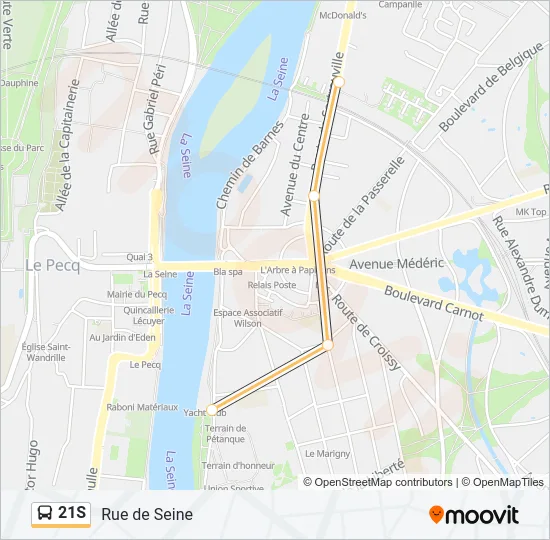 21S Bus Line Map