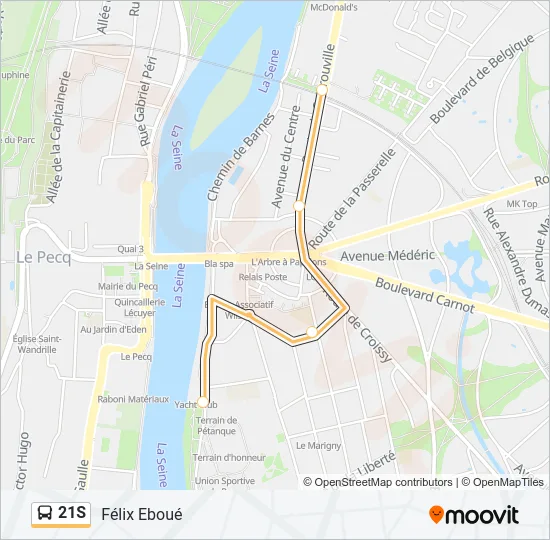 21S Bus Line Map