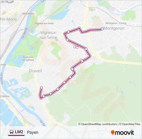 LM2 Bus Line Map