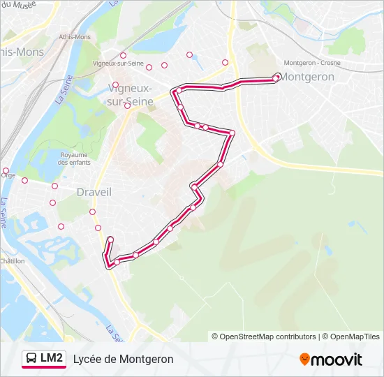 LM2 Bus Line Map