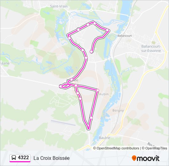 Plan de la ligne 4322 de bus