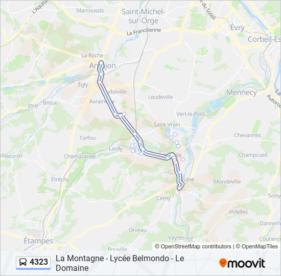 Plan de la ligne 4323 de bus