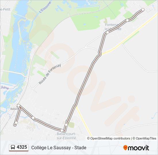 Plan de la ligne 4325 de bus