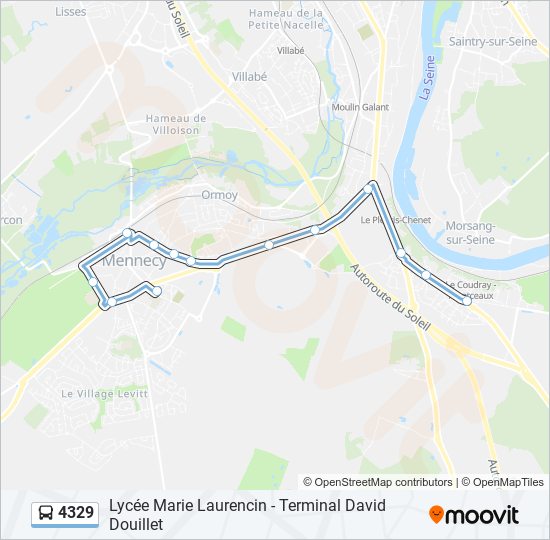 4329 bus Line Map