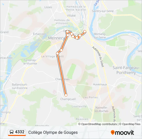 4332 Bus Line Map