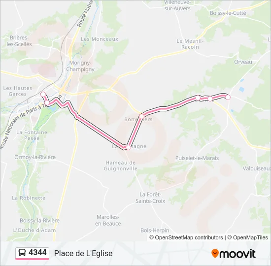 4344 Bus Line Map