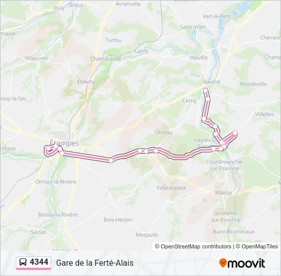 4344 Bus Line Map