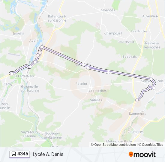 4345 bus Line Map