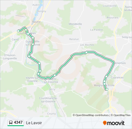 Plan de la ligne 4347 de bus