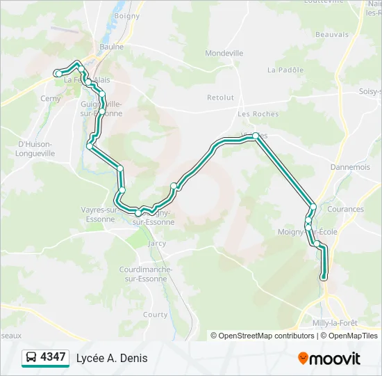 4347 Bus Line Map