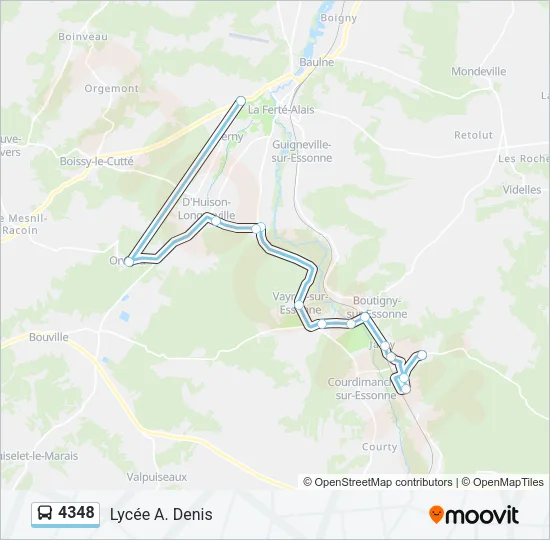 4348 Bus Line Map