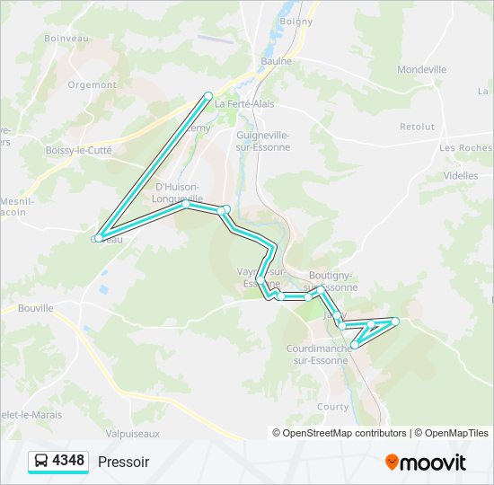 4348 bus Line Map