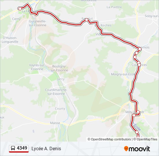 Mapa de 4349 de autobús