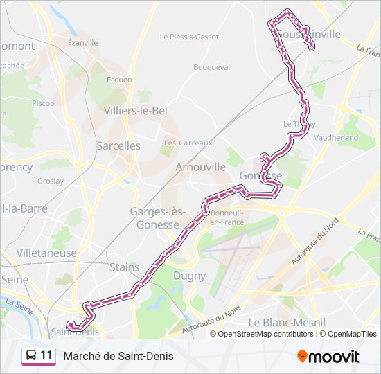 Plan de la ligne 11 de 