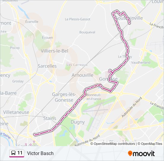 11 bus Line Map