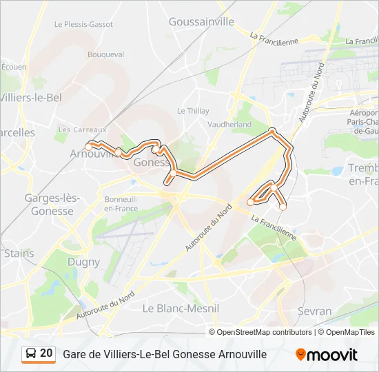 20 Bus Line Map