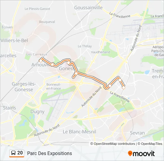 20 Bus Line Map