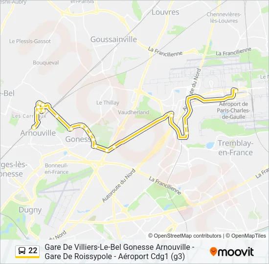 22 Bus Line Map