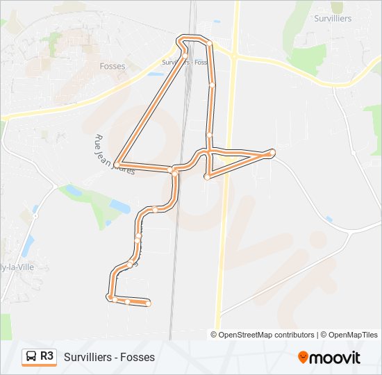 Mapa de R3 de autobús