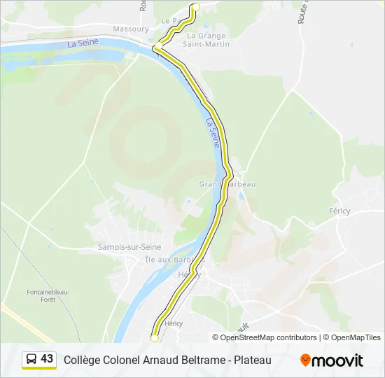 43 Bus Line Map