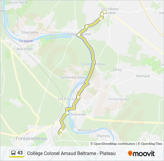 43 Bus Line Map