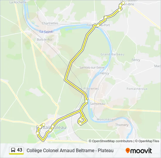 43 Bus Line Map