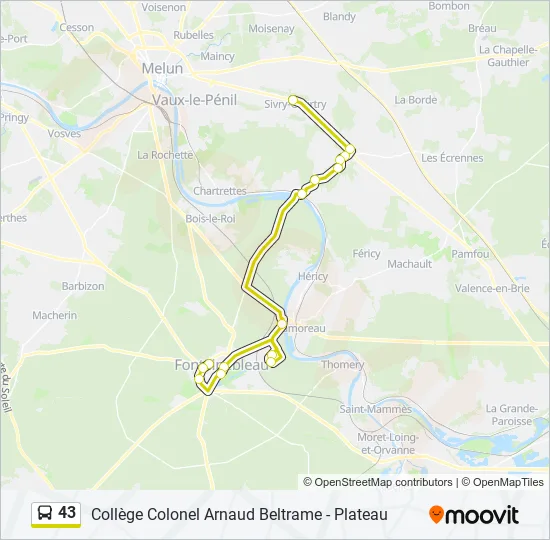 43 Bus Line Map