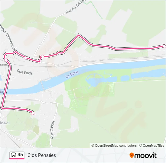 45 Bus Line Map