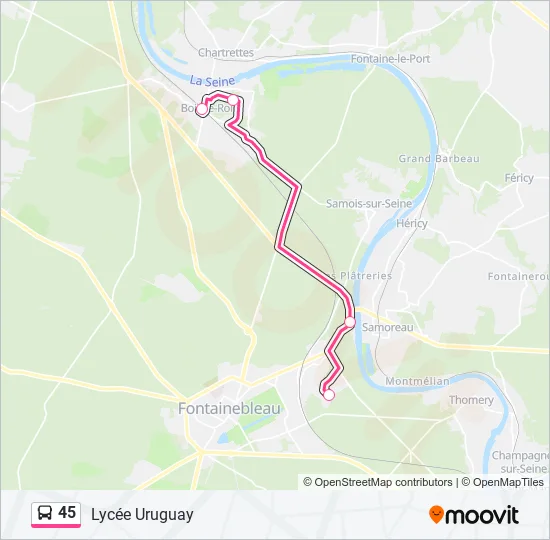 45 Bus Line Map