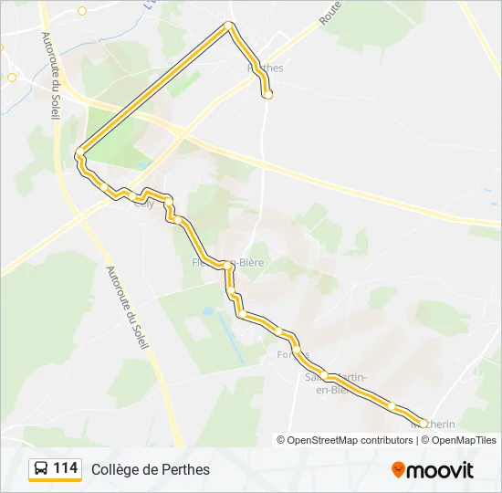 114 Bus Line Map