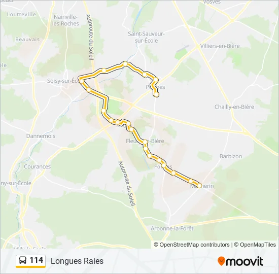 114 Bus Line Map