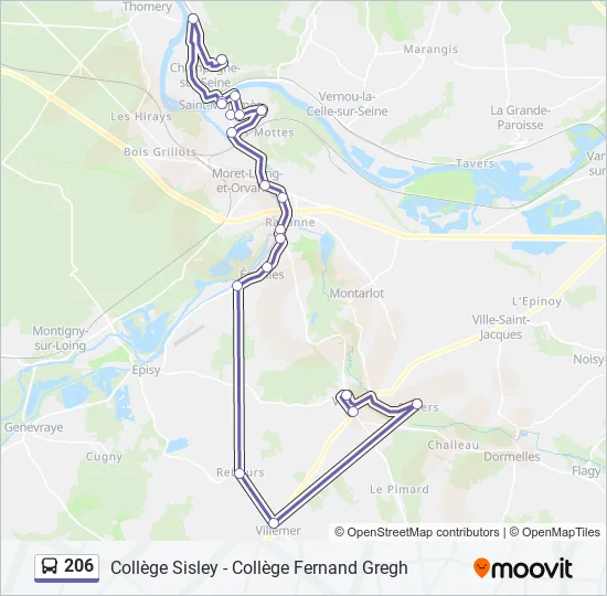 206 Bus Line Map