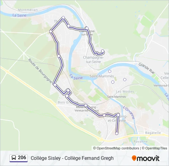 206 Bus Line Map