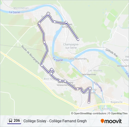 206 Bus Line Map