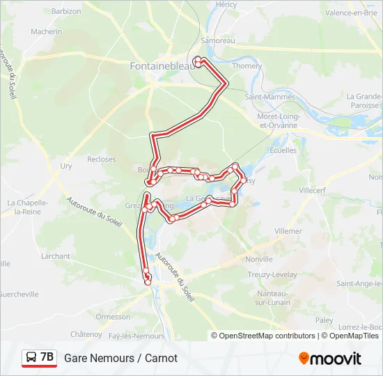 7B Bus Line Map