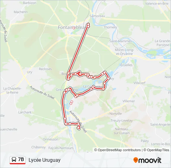 7B Bus Line Map