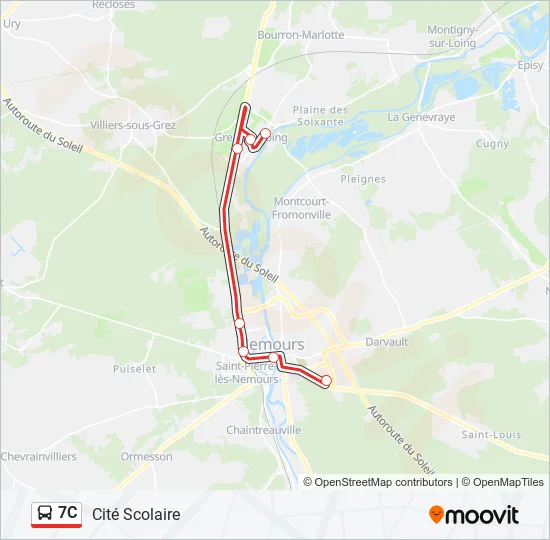 7C Bus Line Map